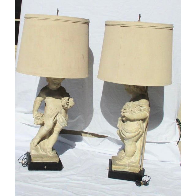 Allegorical Seasons Figural Sculpture Table Lamps - A Pair of 2 For Sale - Image 15 of 17