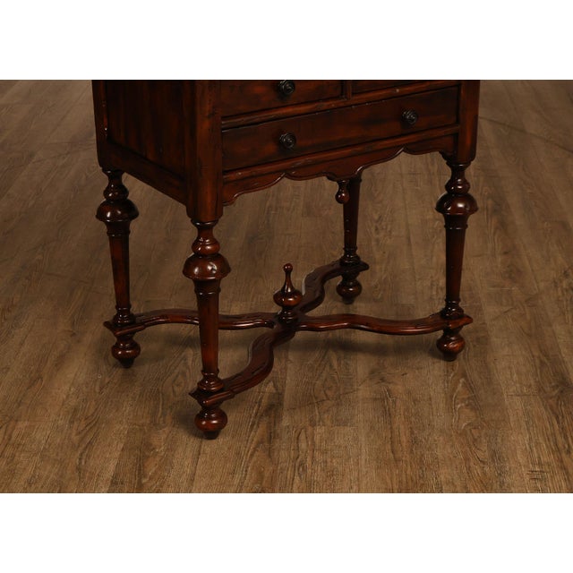 Wood Theodore Alexander Castle Bromwich Antiqued Wood Lowboy End Table For Sale - Image 7 of 18