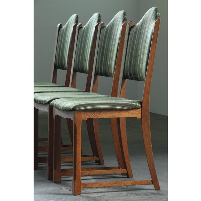 Vintage Baroque Slim Oak Dining Chairs with Upholstered Backs, 1960s, Set of 4 For Sale - Image 11 of 18