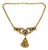 Henry Perichon Gilded Bronze Chain Necklace with Jeweled Cabochons For Sale