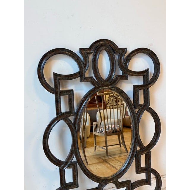 Rustic European Theodore Alexander Interwoven Wall Mirror For Sale - Image 3 of 12