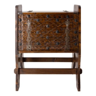 Bar Cocktail Cabinet in Pine and Wrought Iron, Spain, 1960s For Sale