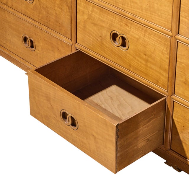 Wood Michael Taylor for Baker Mid Century 9 Drawer Mahogany Lowboy Dresser For Sale - Image 7 of 8
