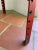 Vintage Industrial Stool Oak Wood and Red Steel For Sale - Image 10 of 12