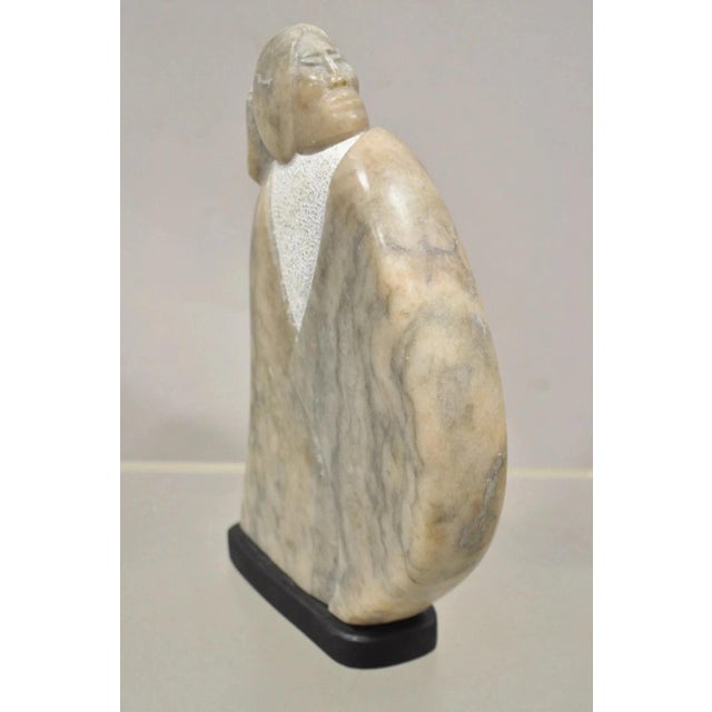 Native American Late 20th Century Ned Archuleta Native American Figural Woman Carved Alabaster Figure Sculpture For Sale - Image 3 of 11
