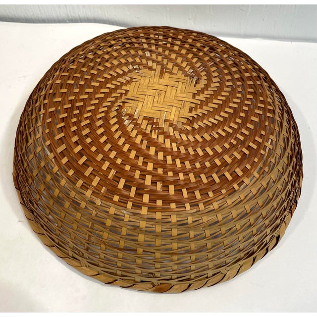 Vintage Patterned Design Round Basket For Sale - Image 4 of 4