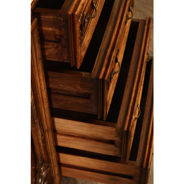 French Louis XV Style 106" Long Marble Top Walnut Sideboard For Sale In Philadelphia - Image 6 of 18