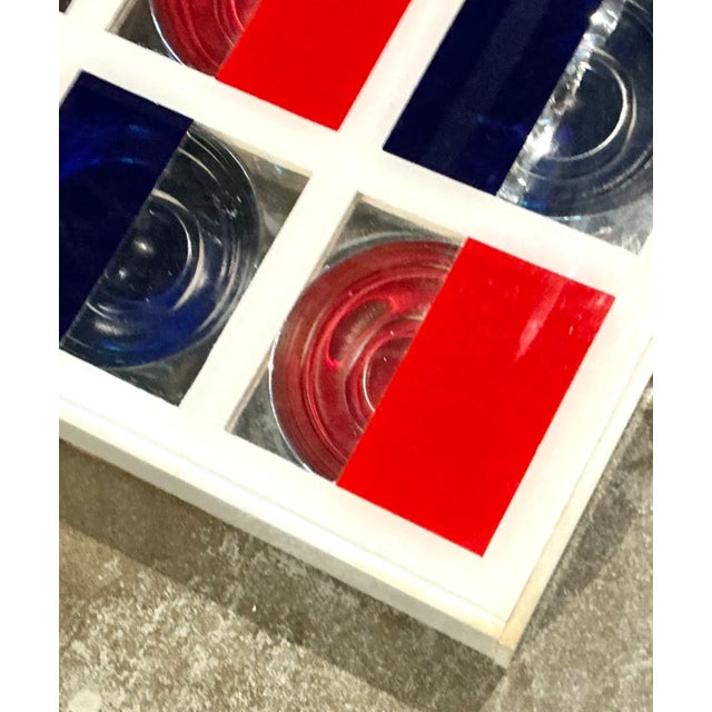 Red Vintage Lucite and Wood Geometric Wall Art For Sale - Image 8 of 12