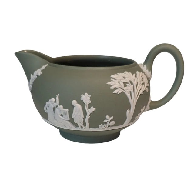 1930s Wedgwood Green Jasperware Creamer For Sale In Boston - Image 6 of 6