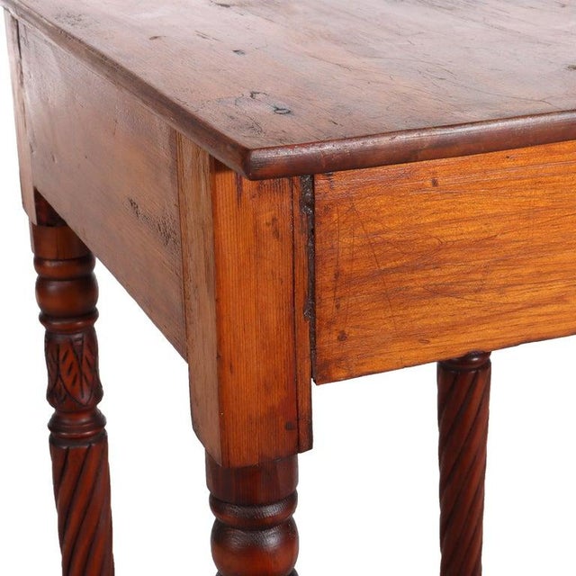 Antique Sheraton Mahogany & Birds Eye Maple Side Stand With Rope-Twist Legs For Sale - Image 11 of 15