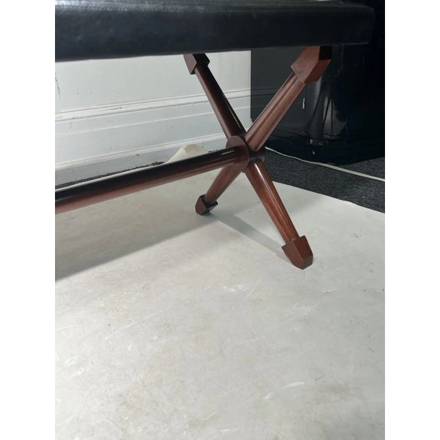 1940s Modernist X Form Bench in the Manner of Jean Michel Frank For Sale - Image 10 of 12