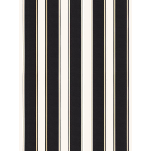 The House of Scalamandré Accordion Stripe Wallpaper, Onyx For Sale