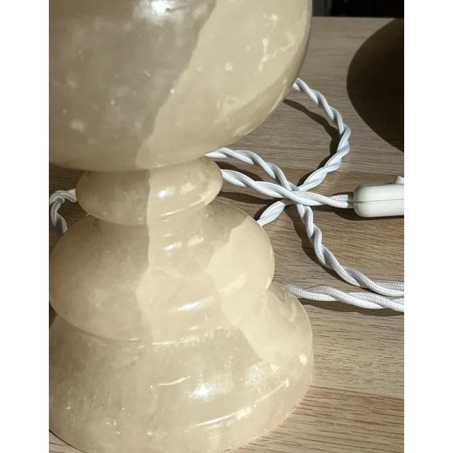 Vintage French Table Lamp in Alabaster, 1950s For Sale - Image 6 of 9