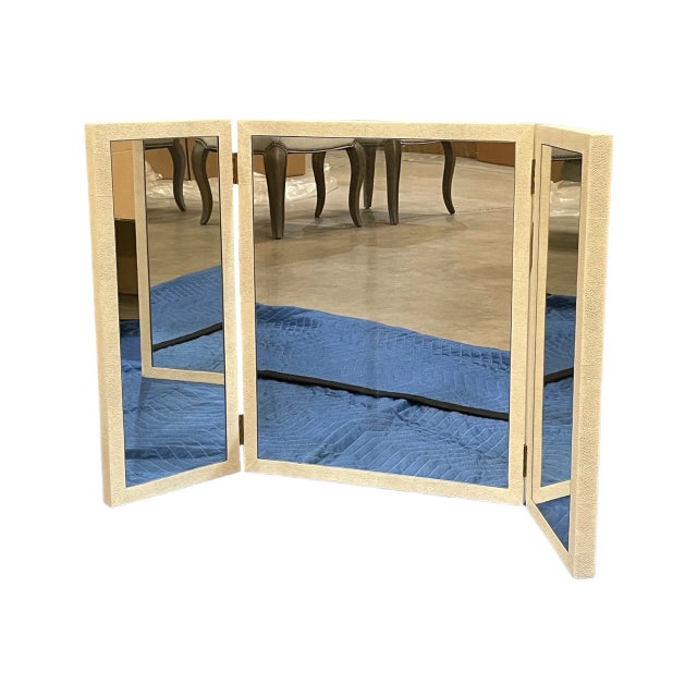Animal Skin Made Goods Offwhite Cicil Mirror For Sale - Image 7 of 7