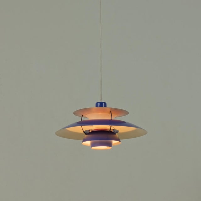 Vintage PH 5 Blue Lamp by Poul Henningsen for Louis Poulsen, 1970s For Sale - Image 11 of 11