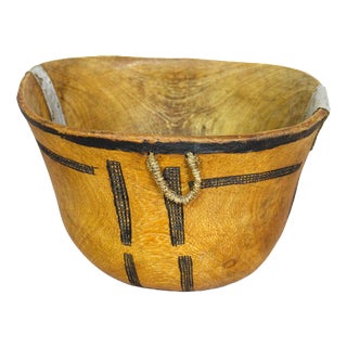 Turkana Bowl in Handcarved Wood For Sale