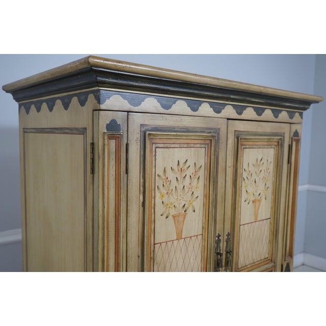 Habersham Style Hand Painted Armoire Tv Unit For Sale - Image 14 of 16