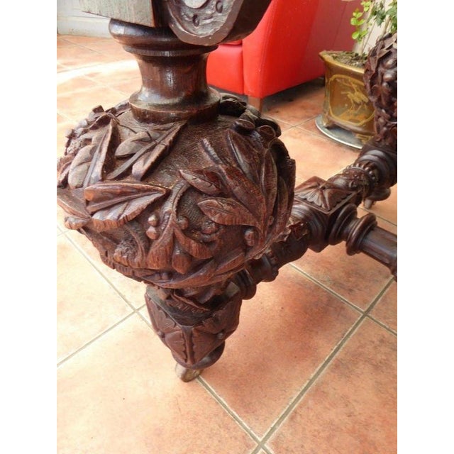 18th Century Carved Georgian Country Oak Library Table, 1780 For Sale - Image 12 of 14