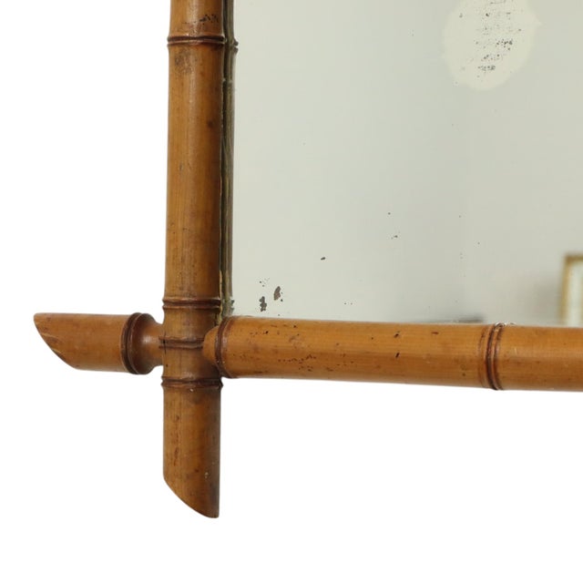 French Chinoiserie Faux Bamboo Mirror in Wood, 1920s For Sale - Image 4 of 18