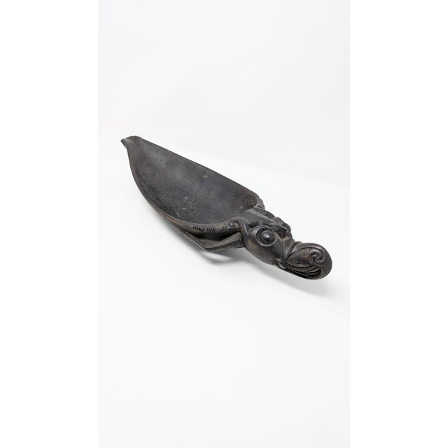 Traveling Man Treasures Curiosity Vault is selling this vintage hand-carved Dayak Tribe "Aso Dragon Dog" iron wood bowl...