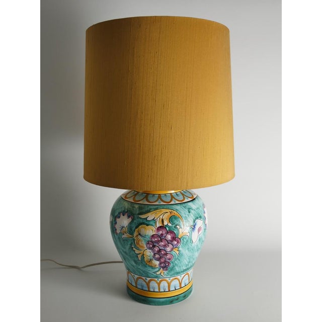 A beautiful mid-century italian ceramic table lamp from deruta, one of italy’s most renowned centers of fine ceramic and...
