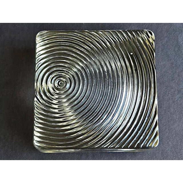 Blenko Mid 20th Century Brutalist Glass Ashtray With Metropolitan Detail For Sale - Image 4 of 13
