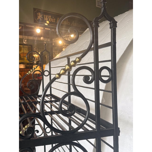 Large French Boulangerie Stand or Baker's Rack of Wrought Iron and Brass For Sale - Image 9 of 12