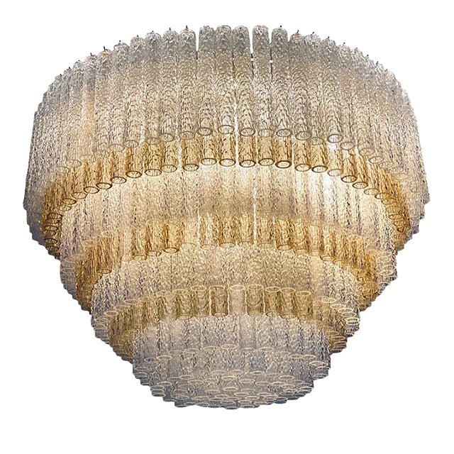 Murano Glass Chandelier by Gino Poli for Aureliano Toso For Sale