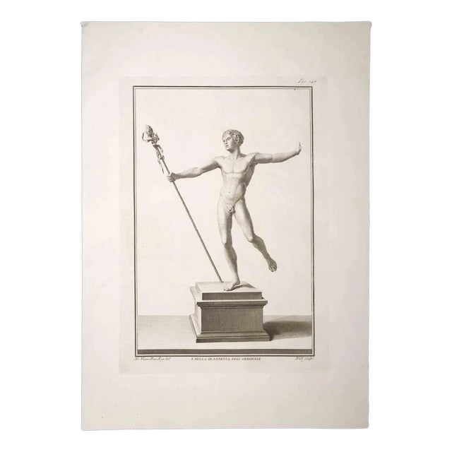 Carlo Nolli, Ancient Roman Statue, Etching, 18th-Century For Sale