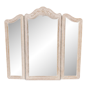 1970s Drexel French Provincial Cabernet Blanc Tri-Fold Mirror