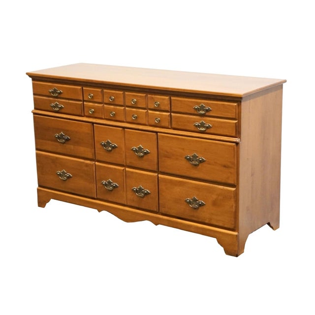 SPRAGUE & CARLETON Solid Hard Rock Maple Colonial Early American 58" Triple Dresser 210-B130 601-8 33.5" High 58" Wide 19"...