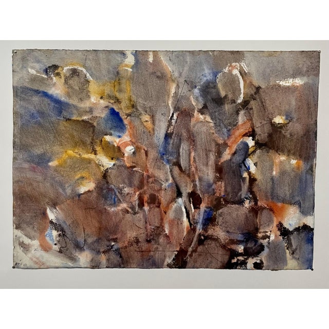 Abstract watercolor composition bearing the influence of the earlier color-block compositions of Paul Klee. Pawel August...