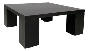 Italian Modern Squared Coffe Table in Black Wood, 1980s