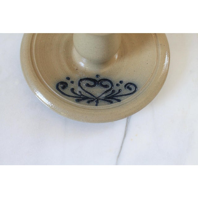 Mid 20th Century Vintage Maple City Pottery Salt Glaze Taper Candle Holder For Sale - Image 5 of 8
