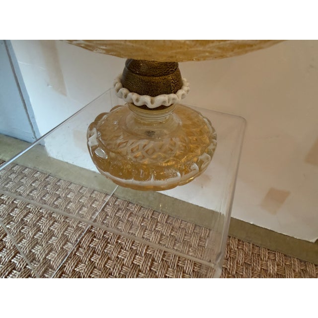 Mid-Century Modern Barovier and Torso Murano Gold Flecked Footed Dish For Sale - Image 3 of 5