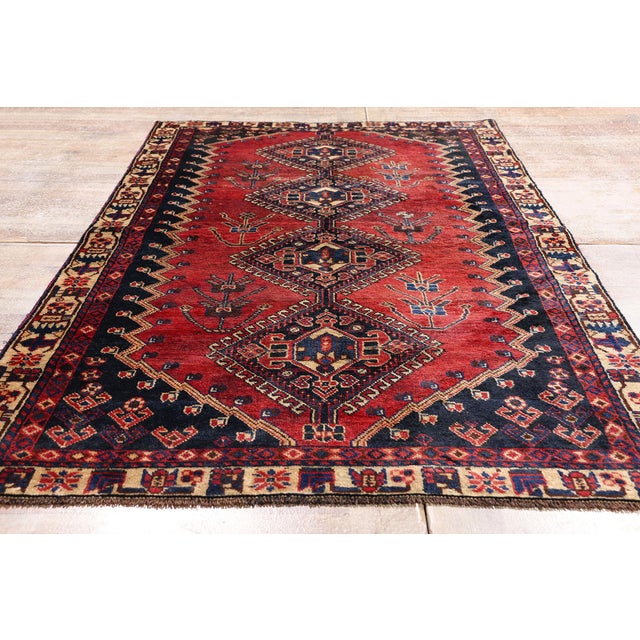 Antique Red Persian Shiraz Rug, 03'10 X 07'09 For Sale - Image 9 of 10