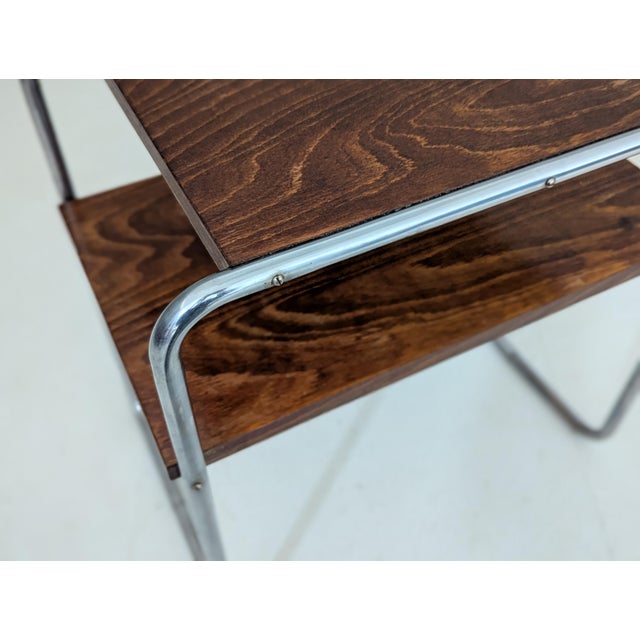 Bauhaus Tubular Steel Side Table by Marcel Breuer for Slezak, 1930s For Sale - Image 12 of 15