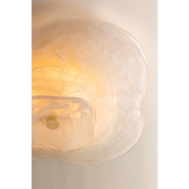 Mitzi Starlie 16 in. 1 Light Flush Mount in Aged Brass Finish For Sale - Image 9 of 10