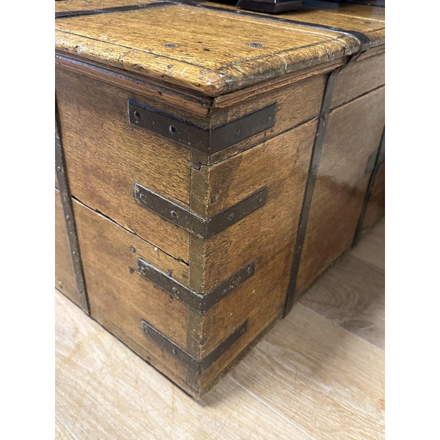 Antique Weathered Teak Chest, 1840 For Sale - Image 10 of 12
