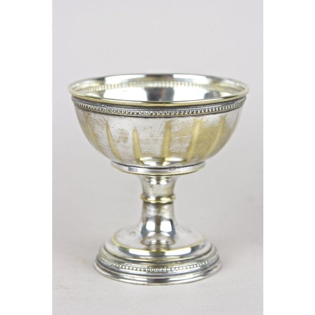 Art Nouveau Silvered Brass Goblets on Tray by Argentor, 1910, Set of 3 For Sale - Image 15 of 18