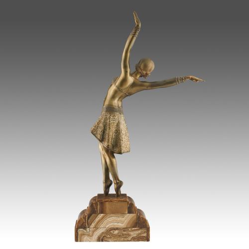 1920s Demetre Chiparus, Vedette, Gilt Bronze For Sale - Image 5 of 18