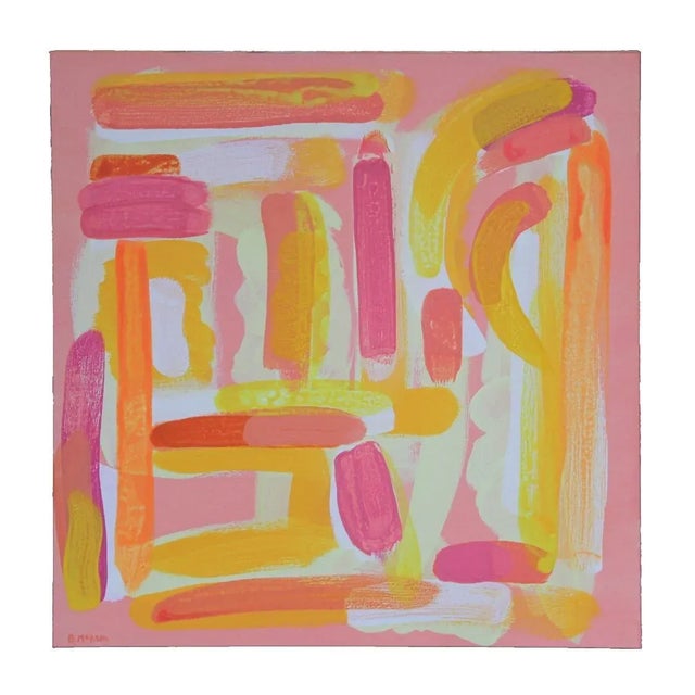 Light Pink Brendan McKeon "Cuba" Pink Tonal Gestural Abstract Painting 2018 For Sale - Image 8 of 8