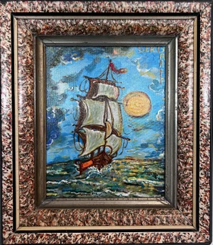 Original Acrylic Painting by Serg Graff, Seascape Titled "Drift" , Coa