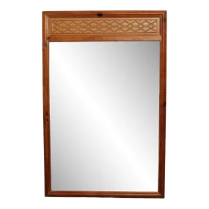 1980s Vintage Henredon Pine Frame Mirror
