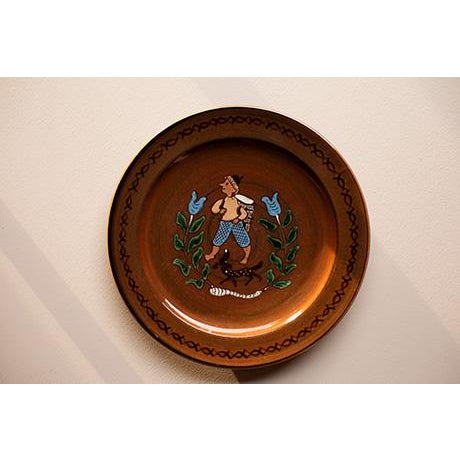 Mid-Century Swiss Folk Art Studio Pottery Wall Plates by Mw Thun - Set of 9 For Sale - Image 13 of 16