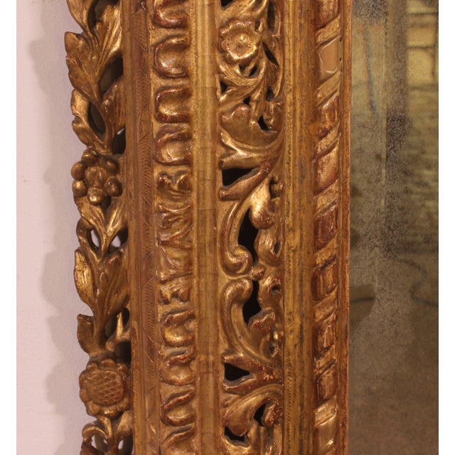 18th Century Italian Mirror in Gilded Wood For Sale - Image 8 of 13