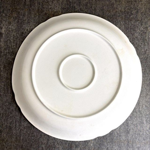 Yellow Victorian Pastoral Transferware Wall Charger Plate - Late 1800s For Sale - Image 8 of 11