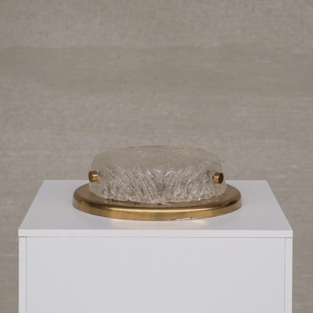 1970s Mid-Century German Frosted Glass and Brass Wall Light, 1970s For Sale - Image 5 of 5