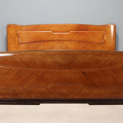 Vintage Double Bed in Exotic Wood Veneer, 1950s For Sale - Image 4 of 10