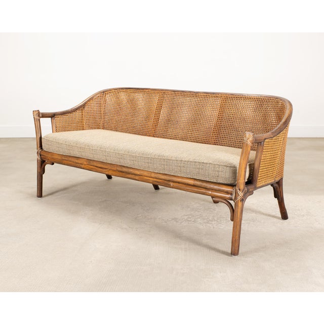 Contemporary McGuire Organic Modern Rattan Double-Cane Panel Sofa Settee For Sale - Image 3 of 18